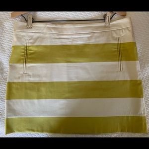 J. Crew Chartreuse striped skirt